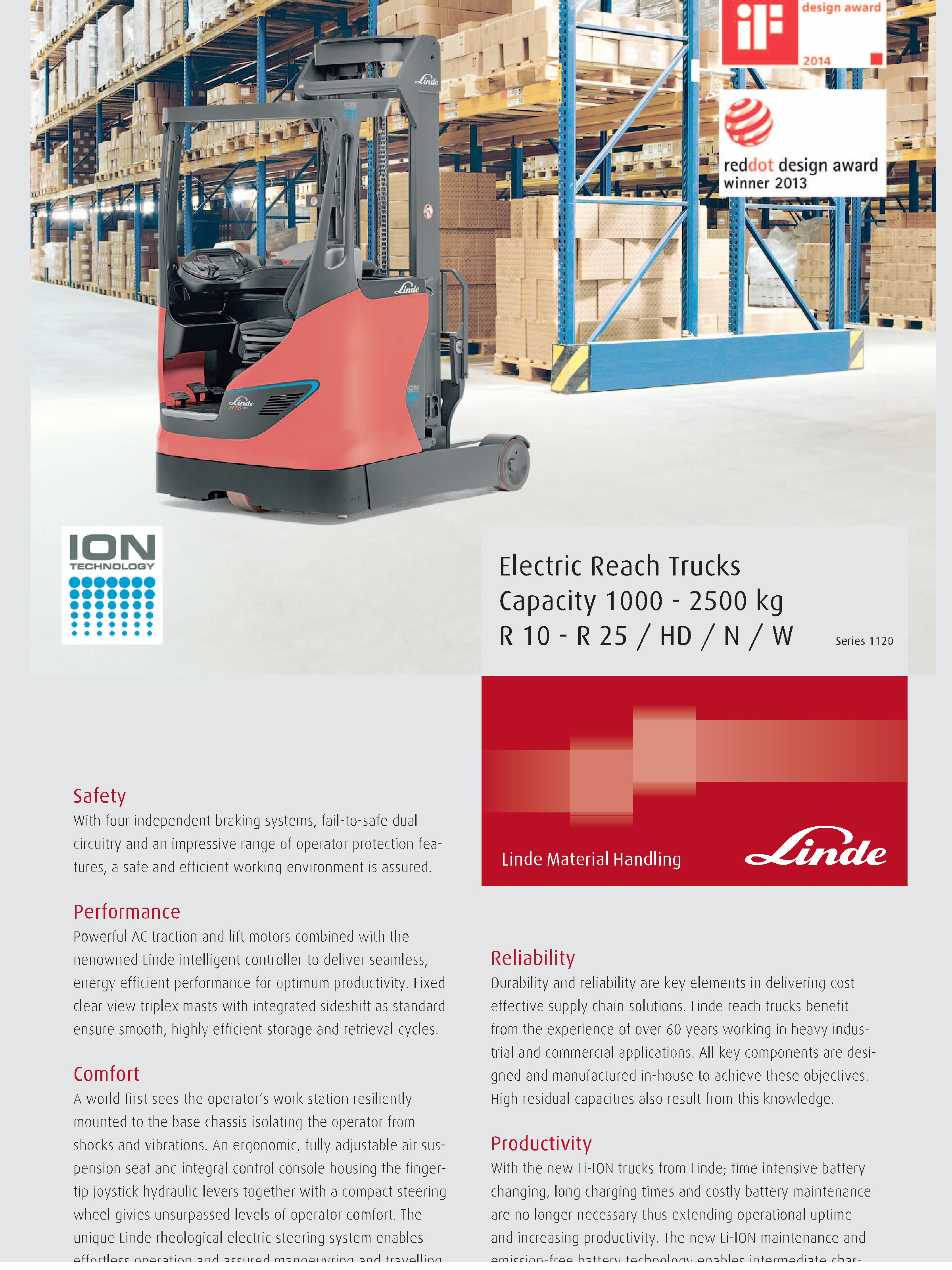 Linde R14-R25 Electric Reach Truck